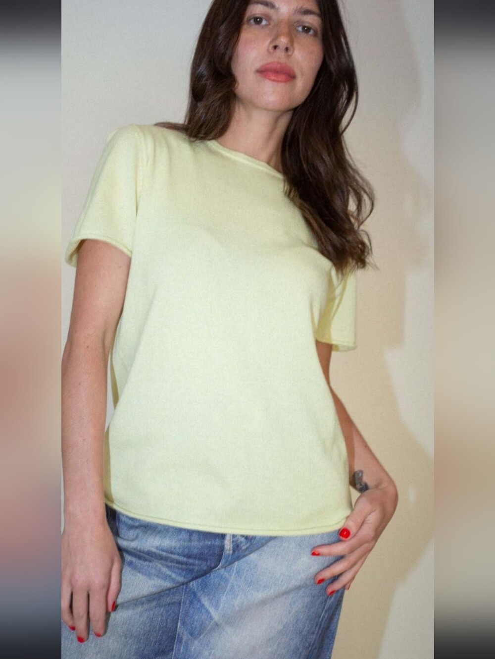 Lauren Manoogian Pale Yellow Knit Tee